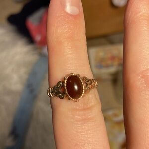 10k antique rose gold carnelian ring size 6.25